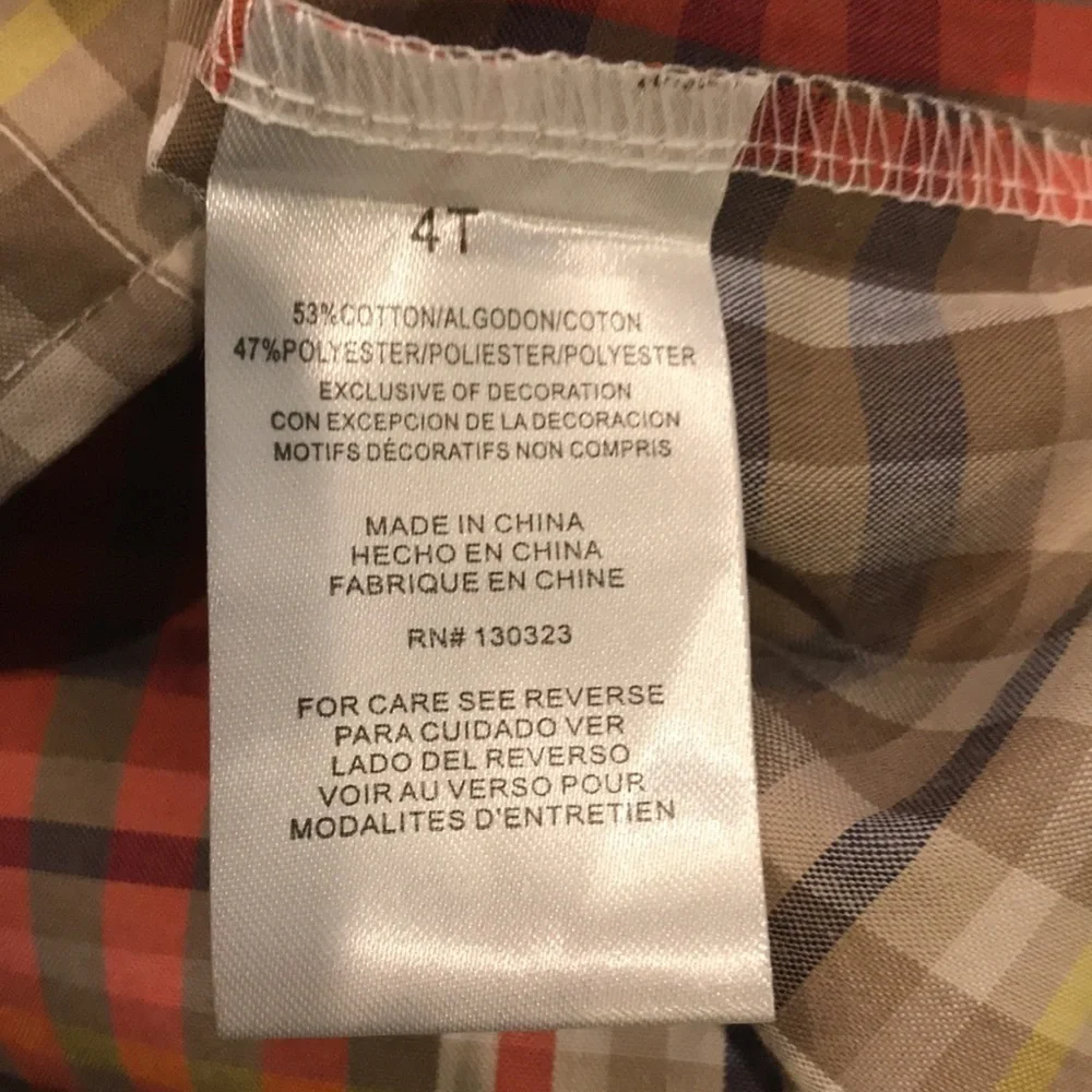 2/$25 KIDS HEADQUARTERS Plaid Two Piece Set Size 4T